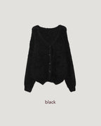 shaggy knit color cardigan