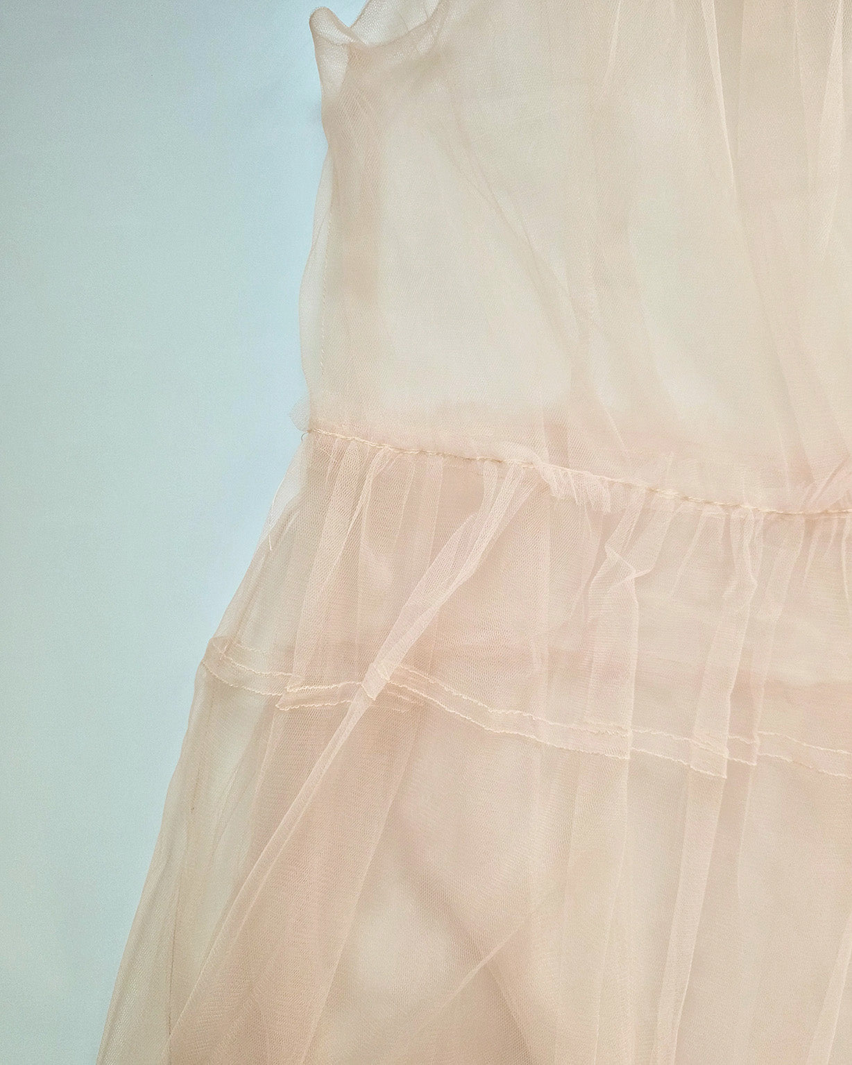 sheer layered waist frill tulle dress