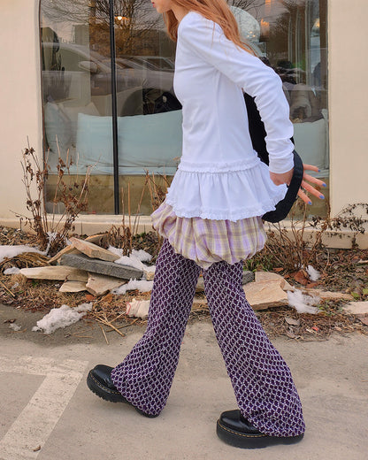 check balloon mini skirt