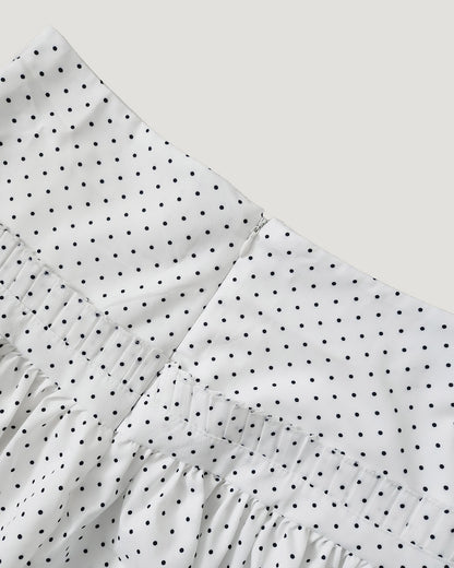 dot frill balloon mini skirt