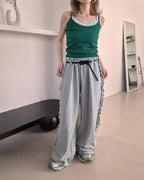 side frill sweat pants