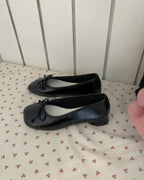 ribbon rounded square toe shoes