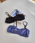 satin shirring short bustier
