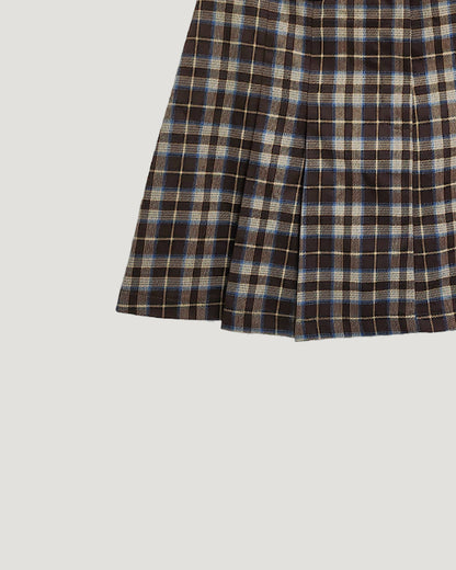 check pleated mini skirt