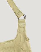 stitch pattern faux leather shoulder bag