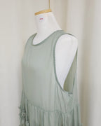 tiered frill sheer long dress