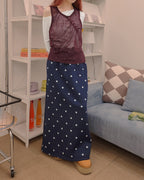 star pattern knit long skirt