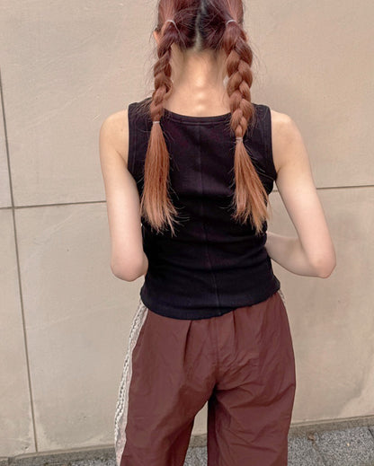 studs point rib tank top