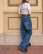 side studs wide denim