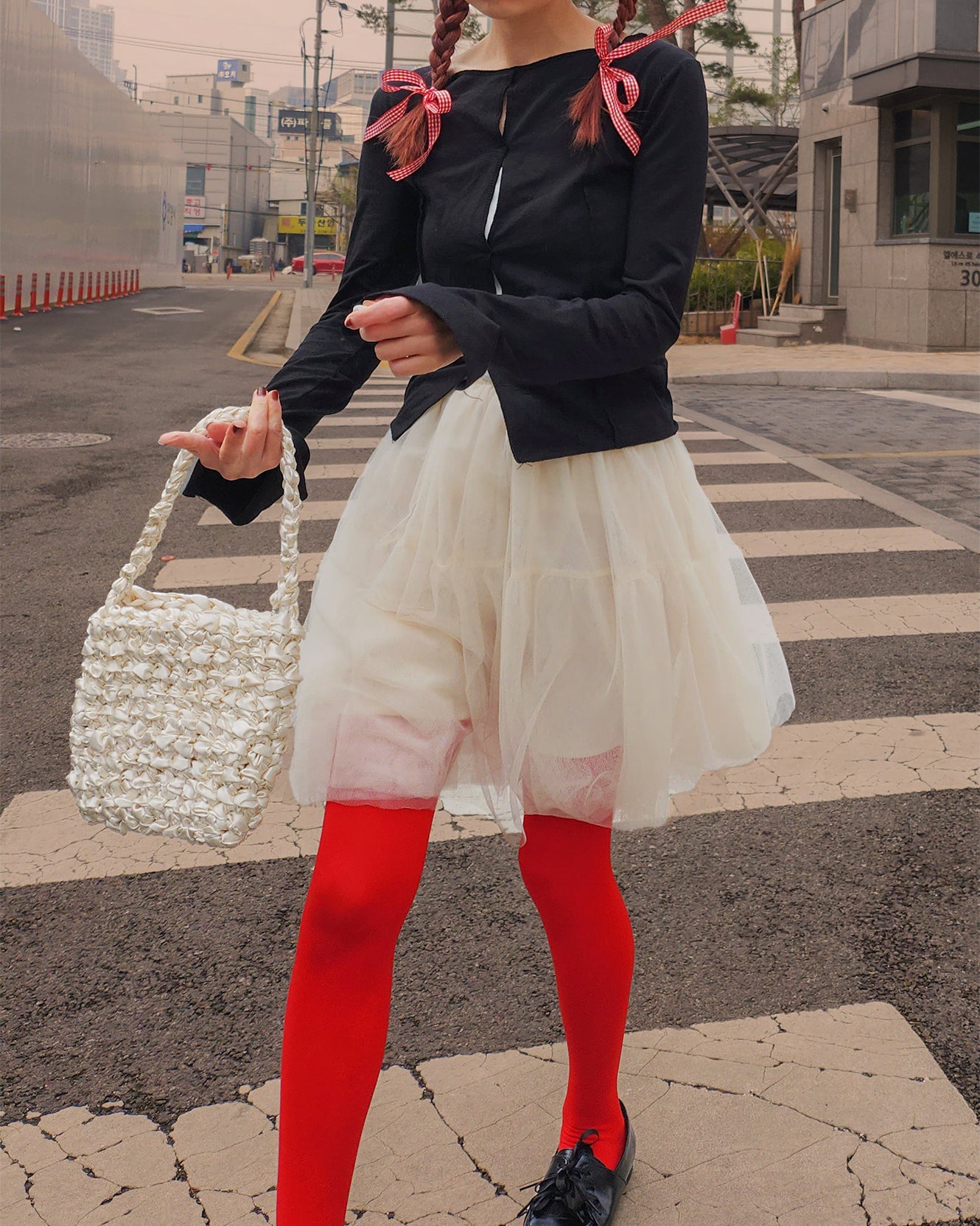 volume tulle mini skirt