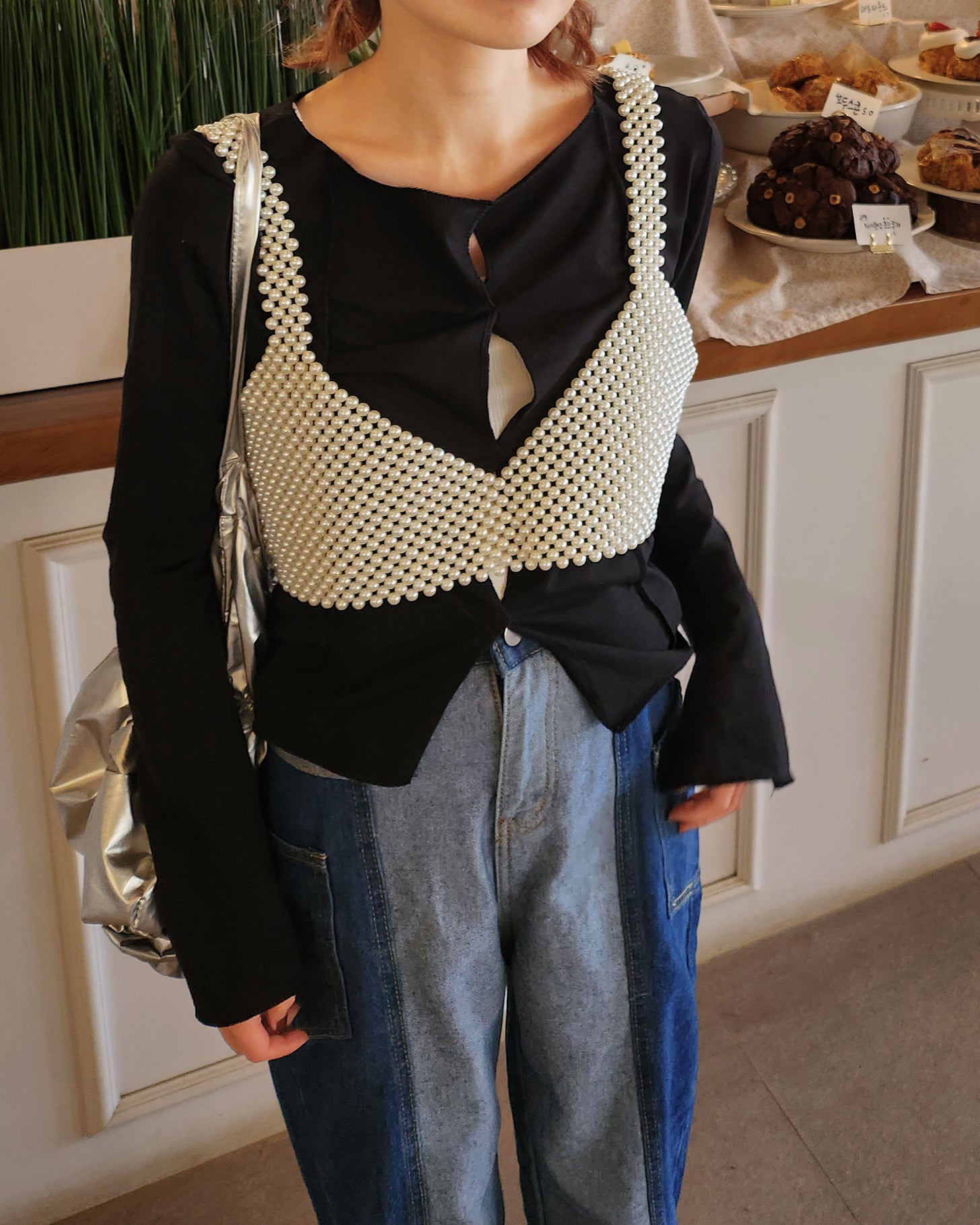 pearl bustier