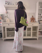 faux suede square shoulder bag