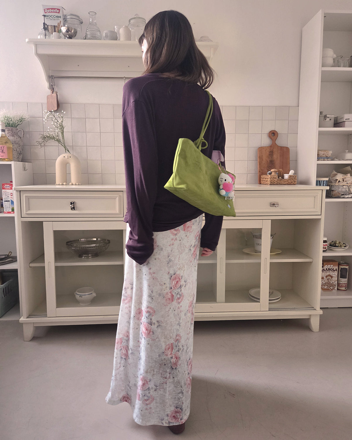 faux suede square shoulder bag