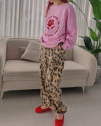 leopard sweat jogger pants