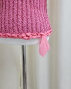 ribbon piping sleeve less knit