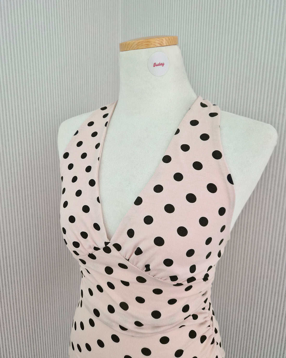 polka dot halter neck bustier