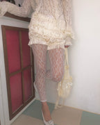 satin shirring short pants