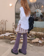 check balloon mini skirt