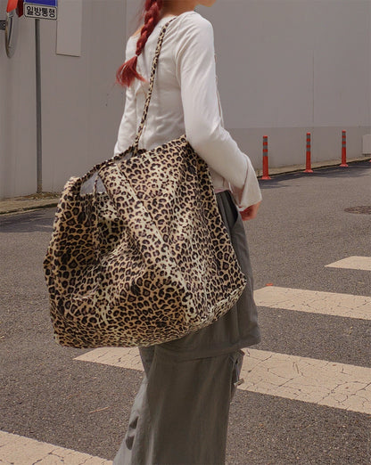 leopard tote bag