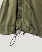 MA-1 like row pleated nylon skirt