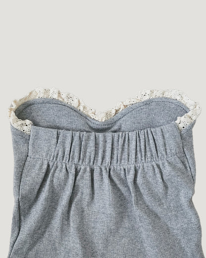 lace point rib bustier