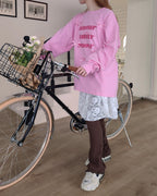 ribbon point logo long sleeve T