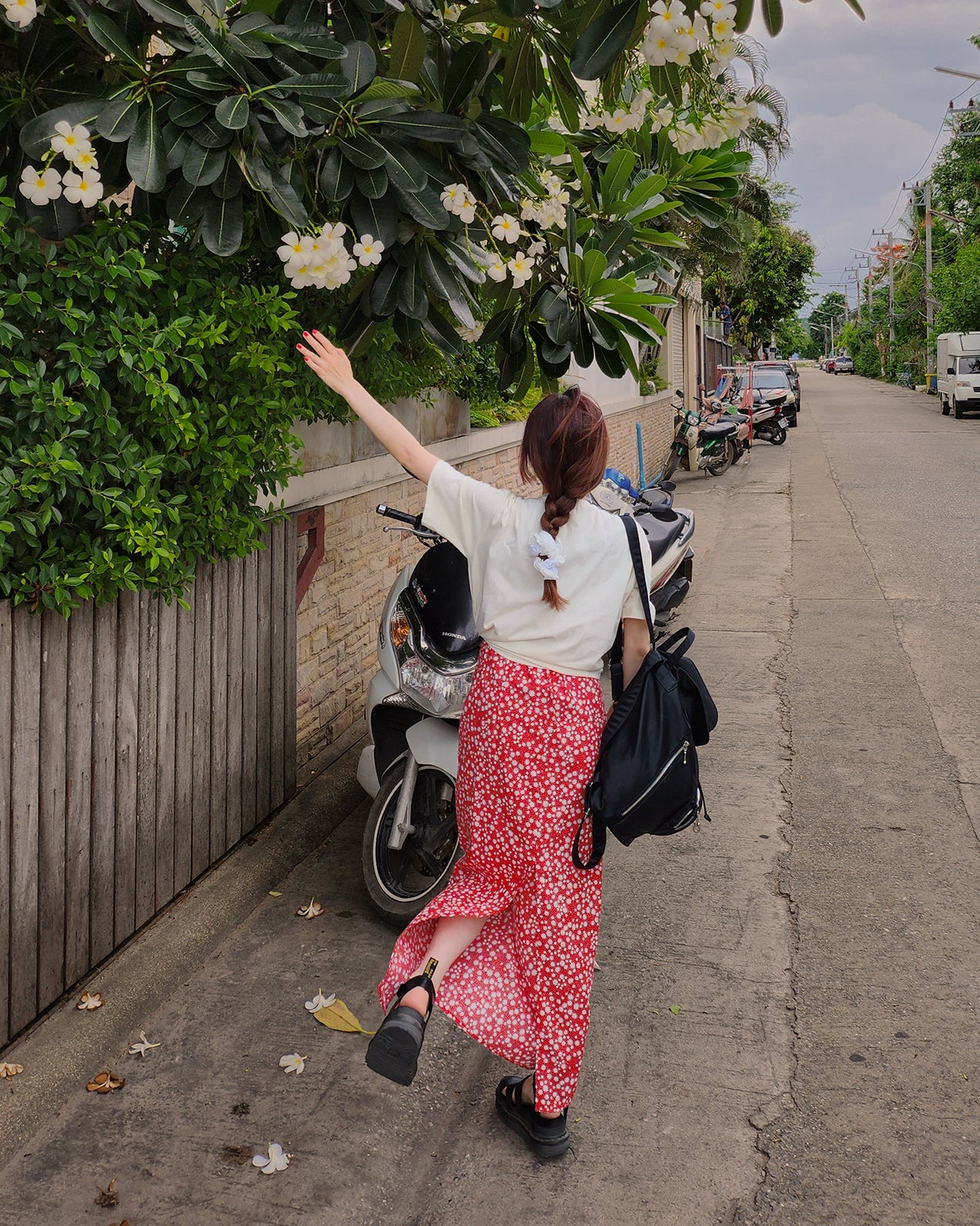 flower camisole long dress