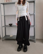red line wide track pants