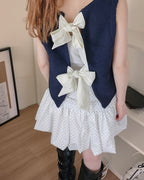 back ribbon knit vest