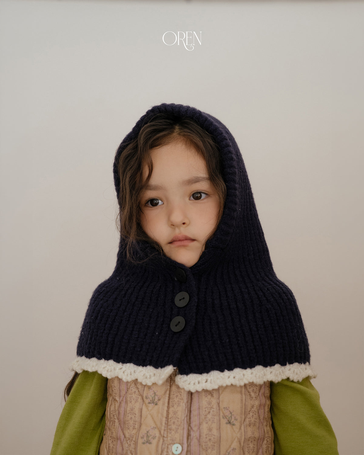 【OREN】bicolor cape balaclava