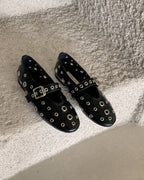 studs mary jane flat shoes