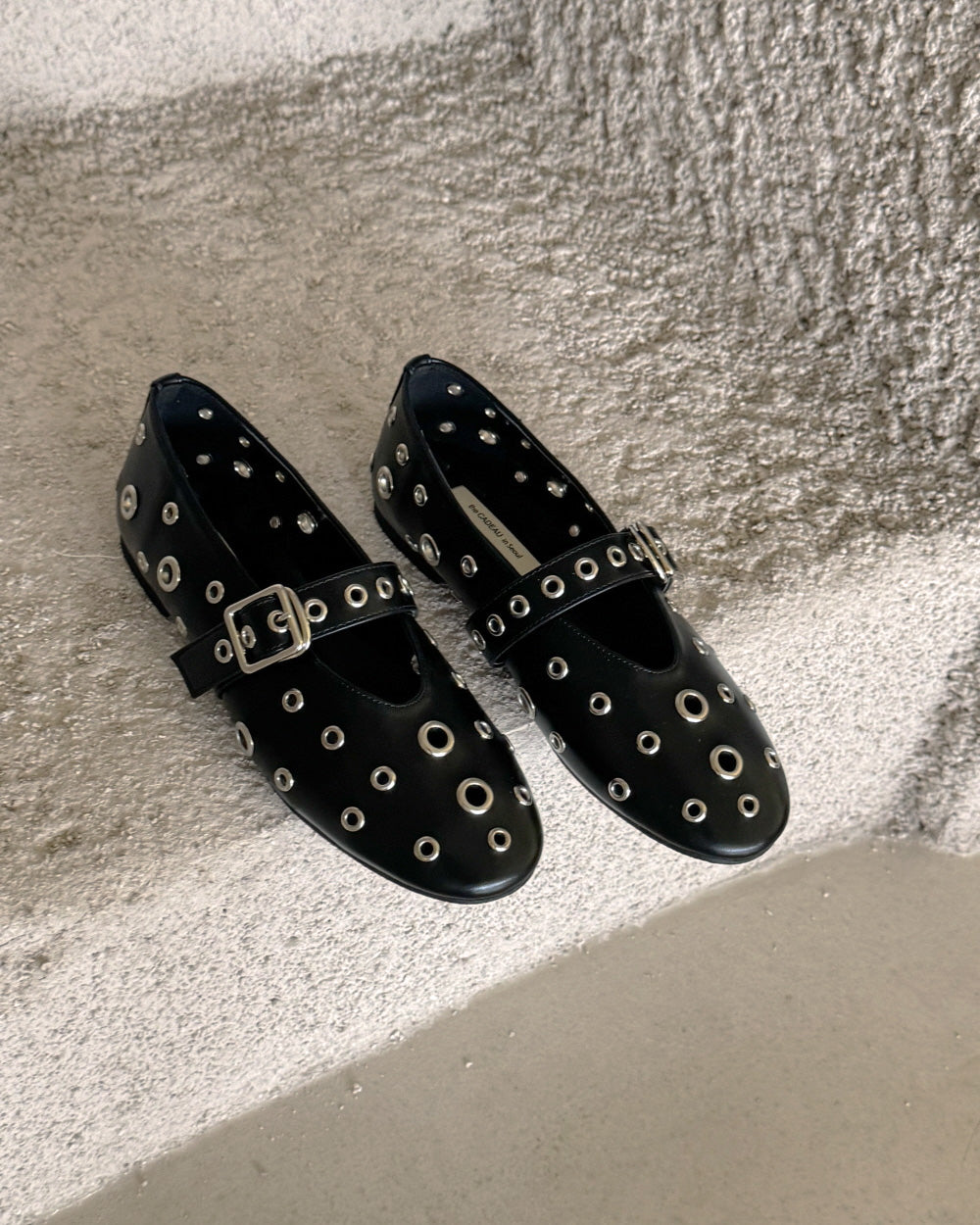 studs mary jane flat shoes