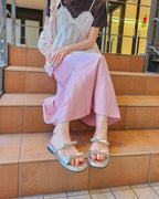 round ribbon sandals