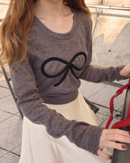 ribbon embroidery light knit T