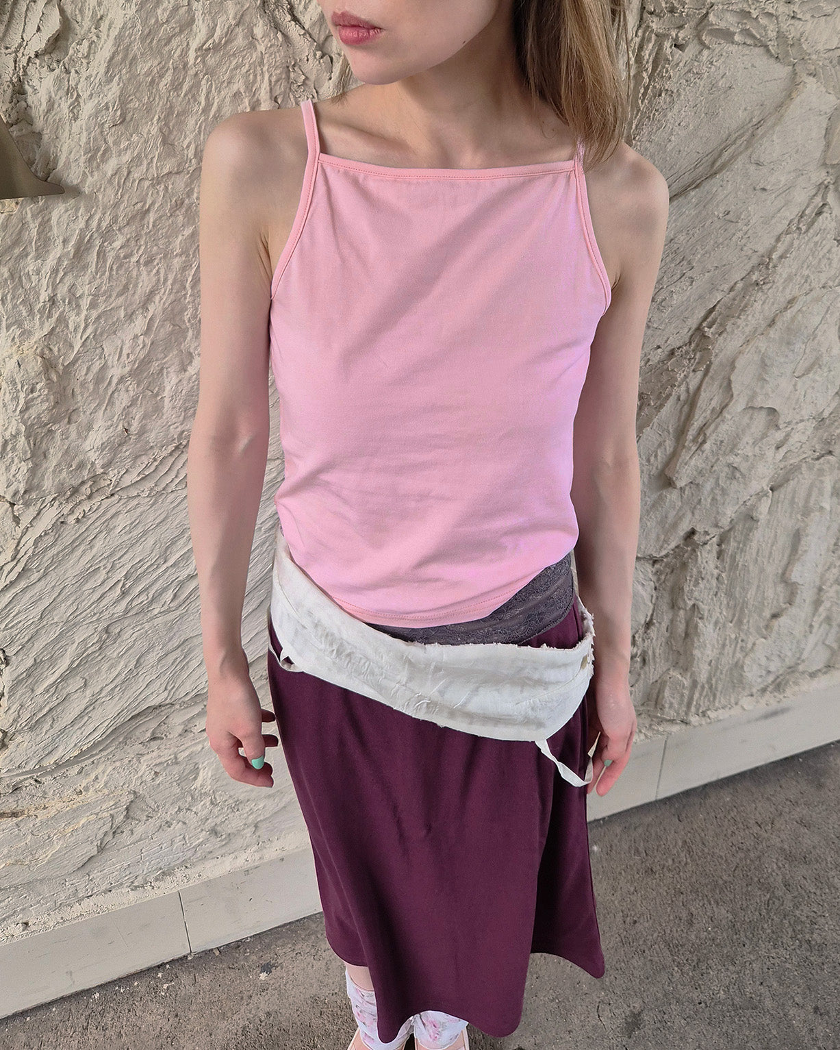 square neck basic color camisole