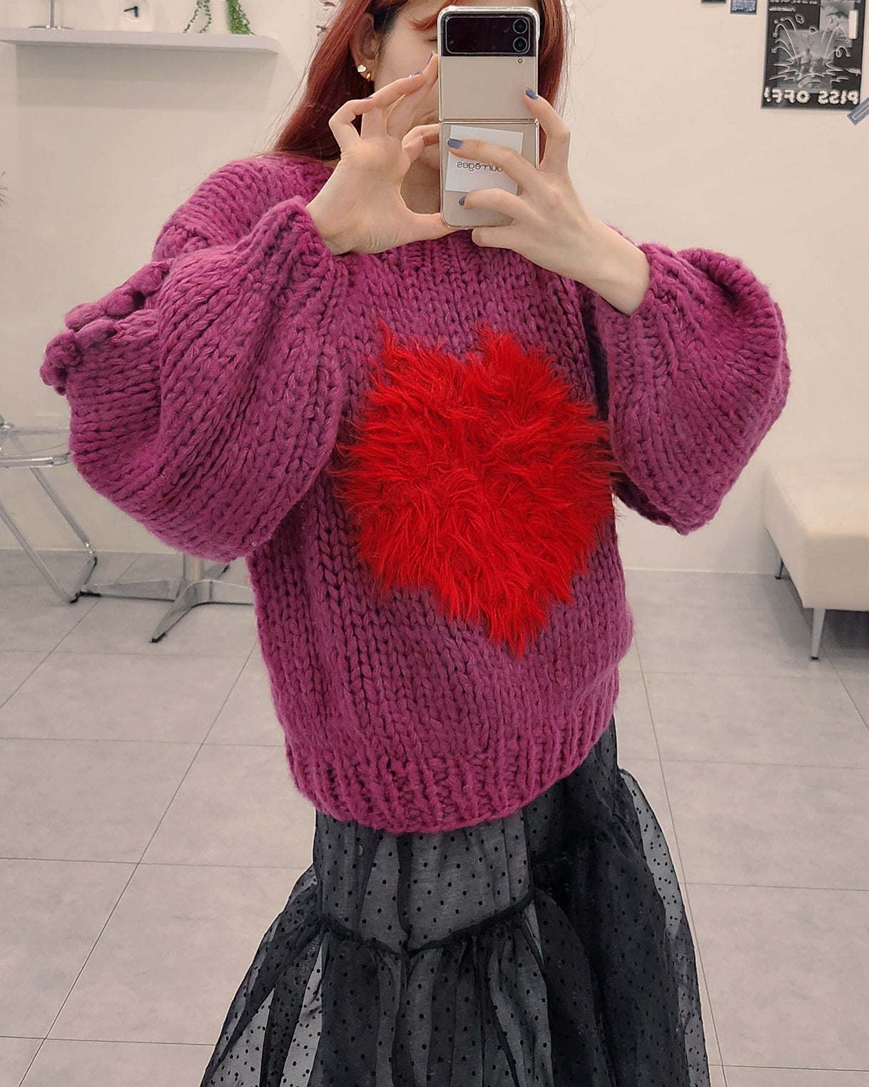 fur hart volume handmade knit