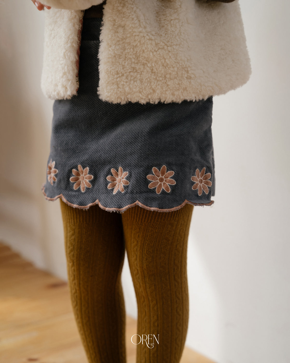 【OREN】bella embroidered culotte pants