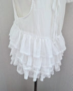 V neck tiered chiffon sleeveless  blouse