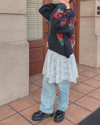 rose knit pullover
