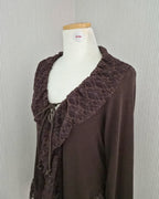 frill lace flare cardigan