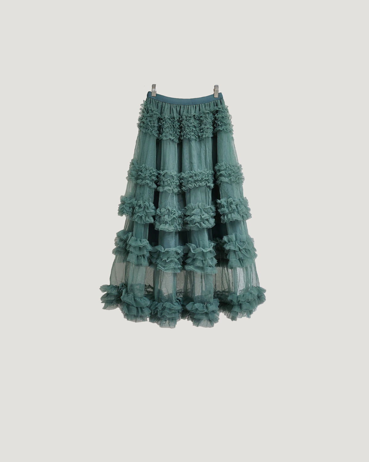 tiered volume frill tulle skirt