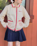 red ribbon embroidery cotton jacket