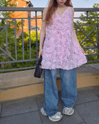 rose motif volume tunic