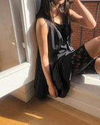 waist frill lace half leggings