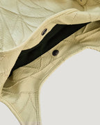 stitch pattern faux leather shoulder bag
