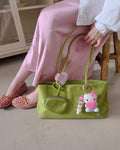 faux suede square shoulder bag