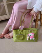 faux suede square shoulder bag