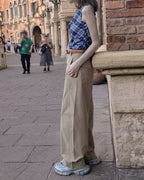check draped shirring top