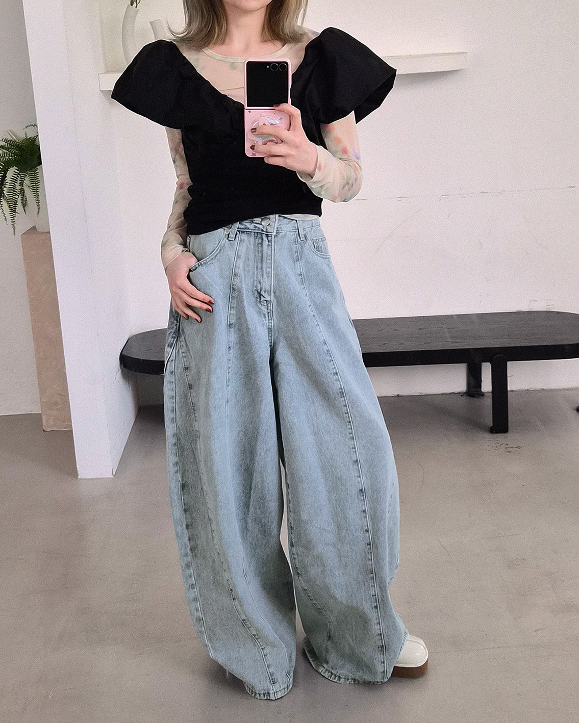 curve denim pants