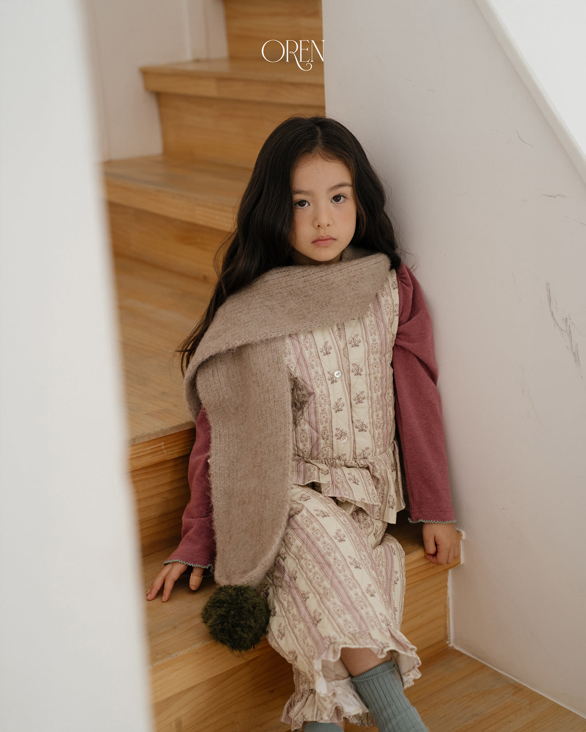 【OREN】merci pom-pom muffler